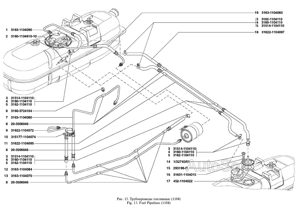Подключение струйного насоса уаз патриот Трубопроводы топливные UAZ Patriot (Чертеж № 50: список деталей, стоимость запча