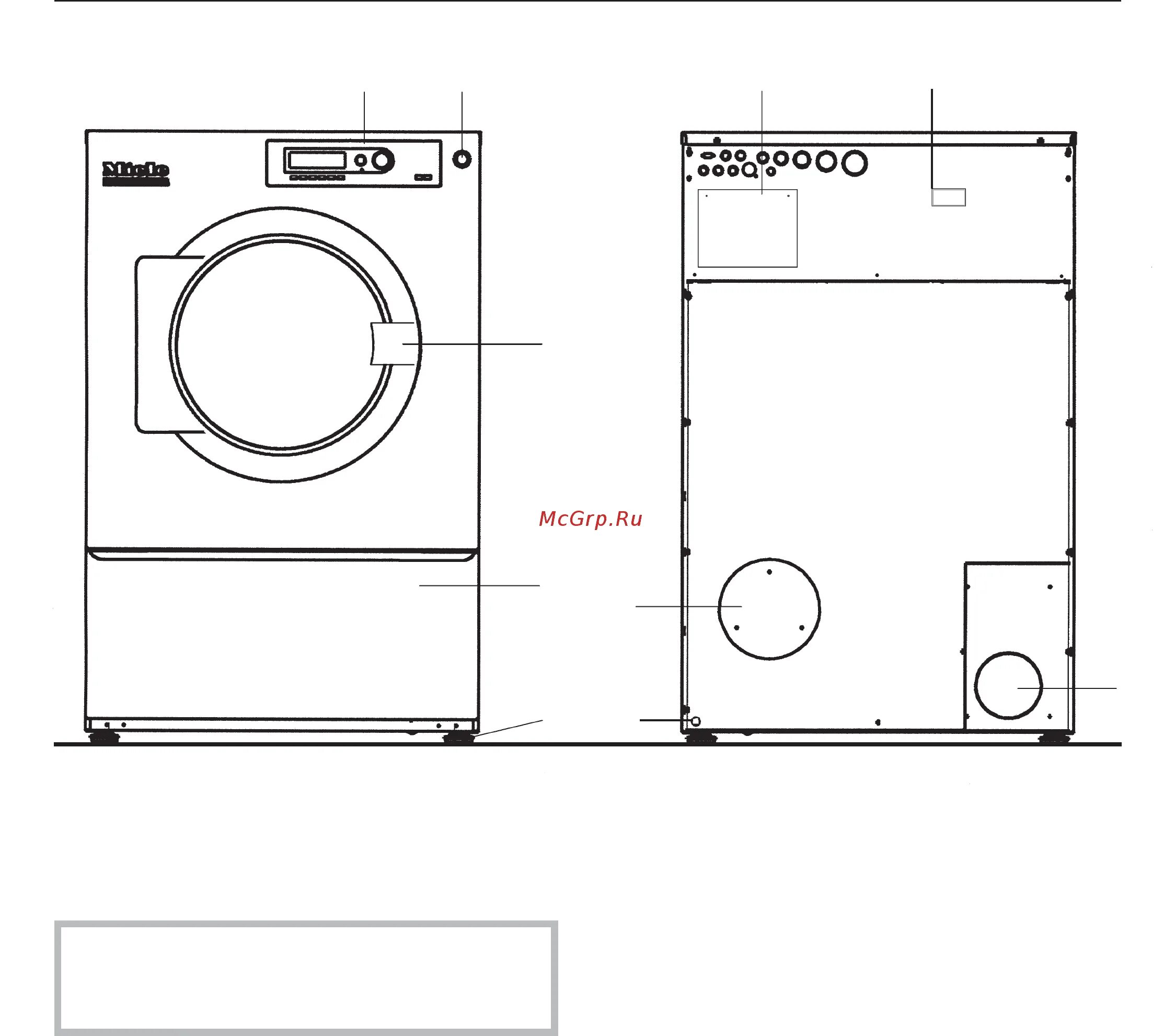 Подключение сушильной машины для белья Miele PT 8337 OB EL 46/76 Opis urz¹dzenia 8