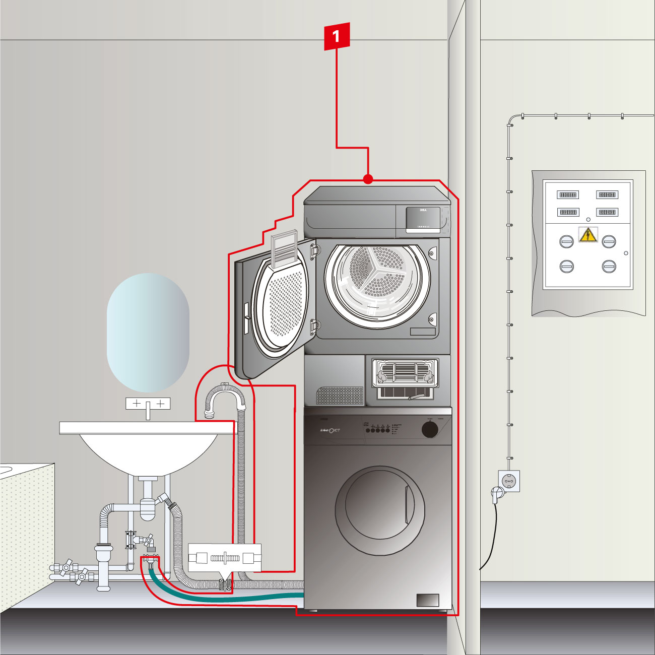 Подключение сушильной машины grundig Установка стиральной и сушильной машины с 2 барабанами - заказать недорого услуг