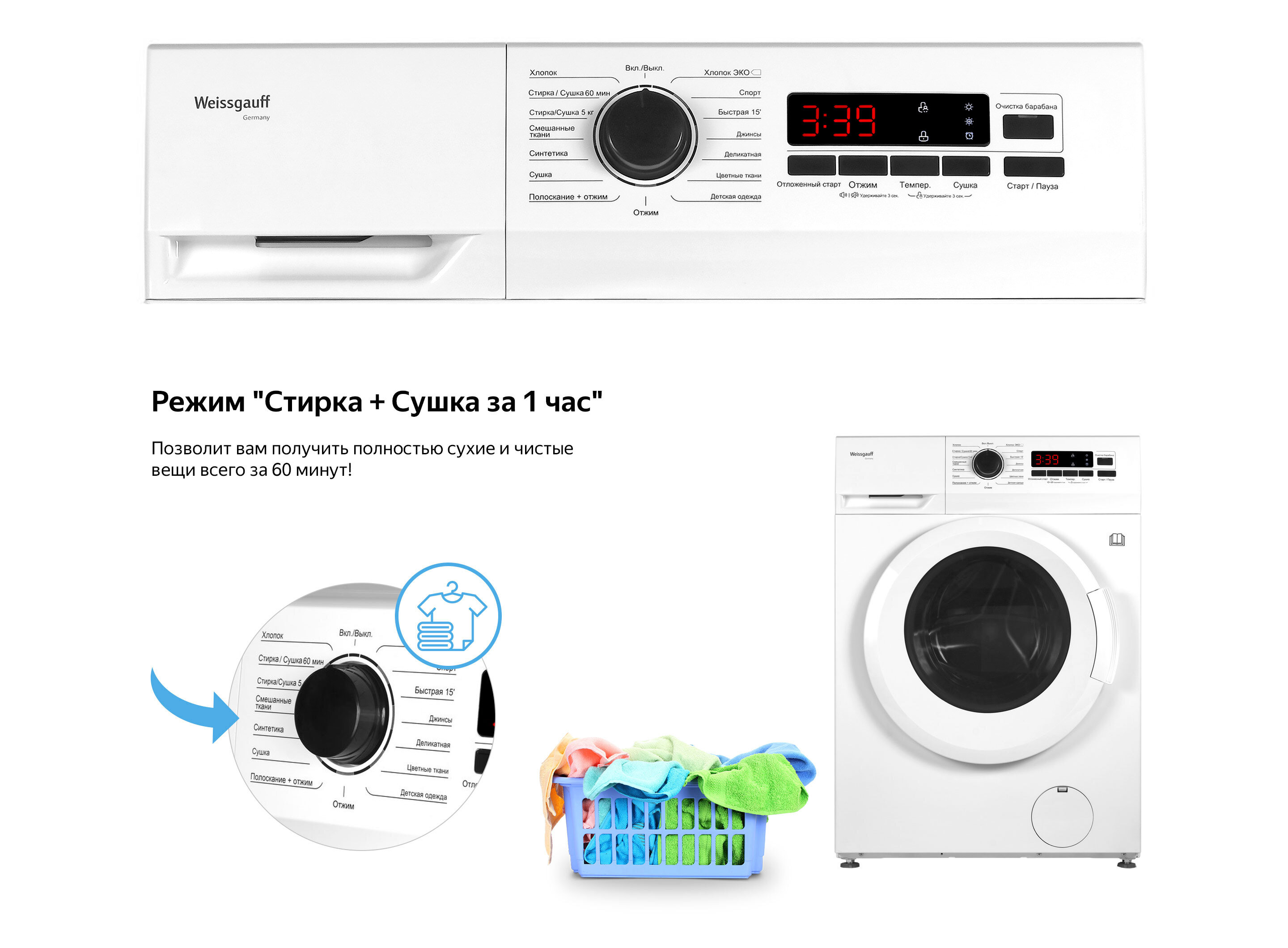 Подключение сушильной машины weissgauff Стиральная машина с сушкой Weissgauff WMD 5638 D - купить по выгодной цене на Ян