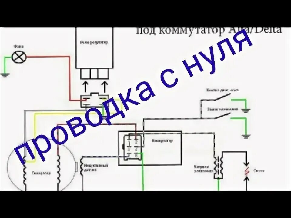 Подключение света альфа Проводка с нуля на альфу трицикл - YouTube