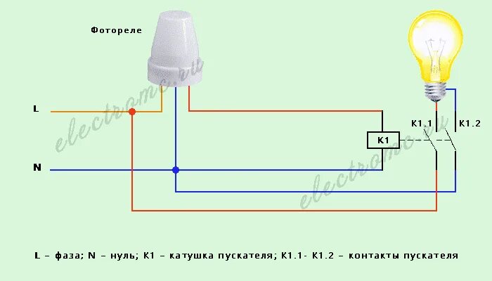 Подключение света через фотореле Фотореле для уличного освещения подключение HeatProf.ru