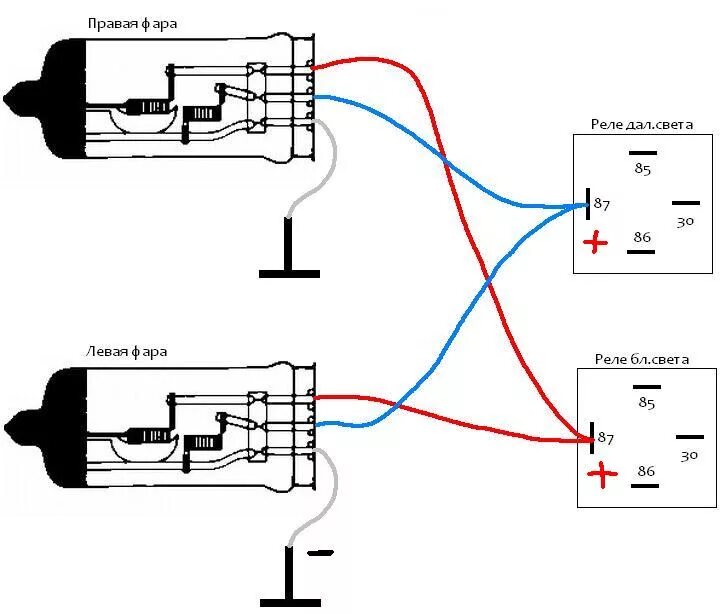 Подключение света дальнего ближнего схема Если одна фара горит в пол накала - УАЗ 315195 Hunter, 2,7 л, 2015 года своими р