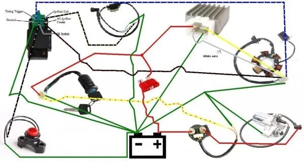 Подключение света на мотоцикле Chinese 110 Atv Wiring Diagram Car Wiring Diagram