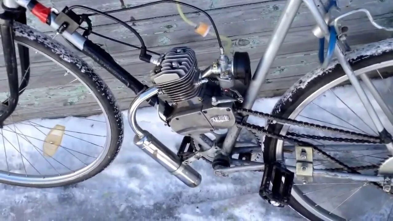 Подключение света на веломотор Обзор мотовелосипеда F80/80cc Engine for bicycle - YouTube