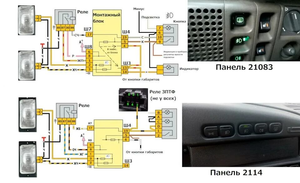 Подключение света ваз 2114 Как на ВАЗ-2114 своими руками установить противотуманные фары