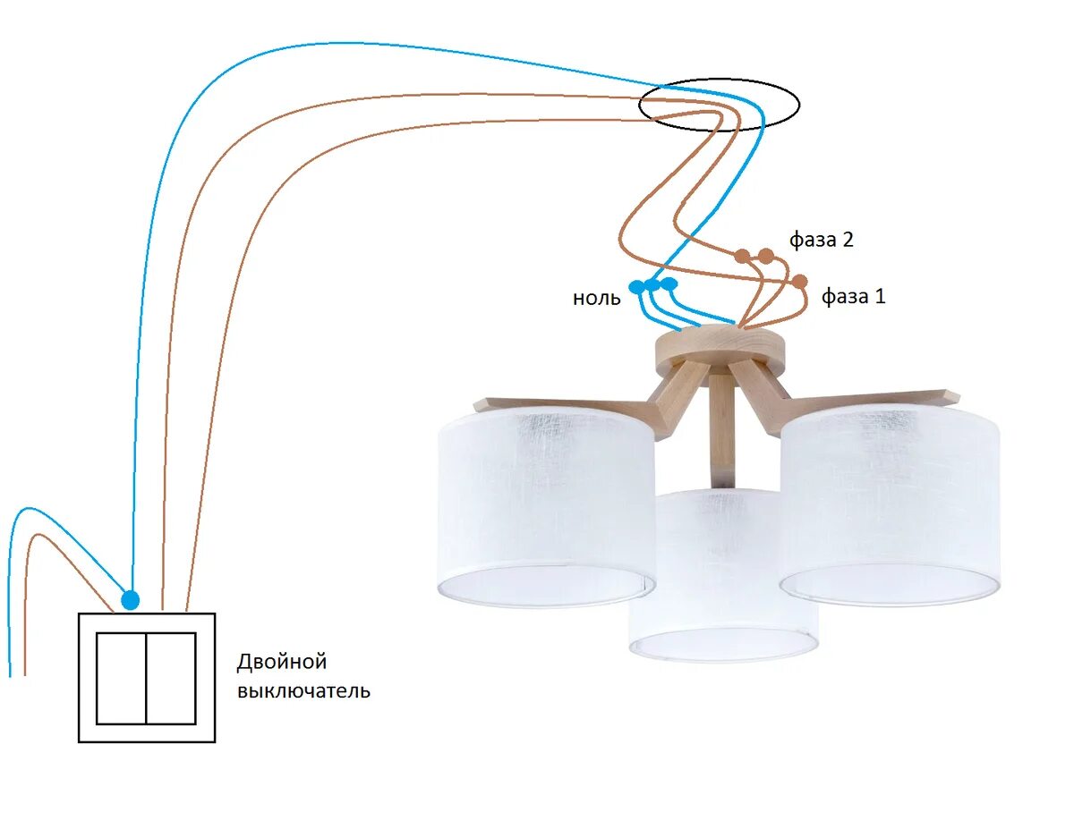 Подключение светильника 3 провода Как подключить люстру самому за 30 минут: инструкция с фото Электрика для всех Д