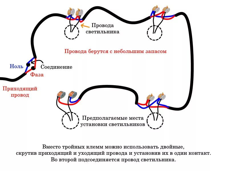 Подключение светильника 4 провода Как подключить потолочный светильник - CormanStroy.ru