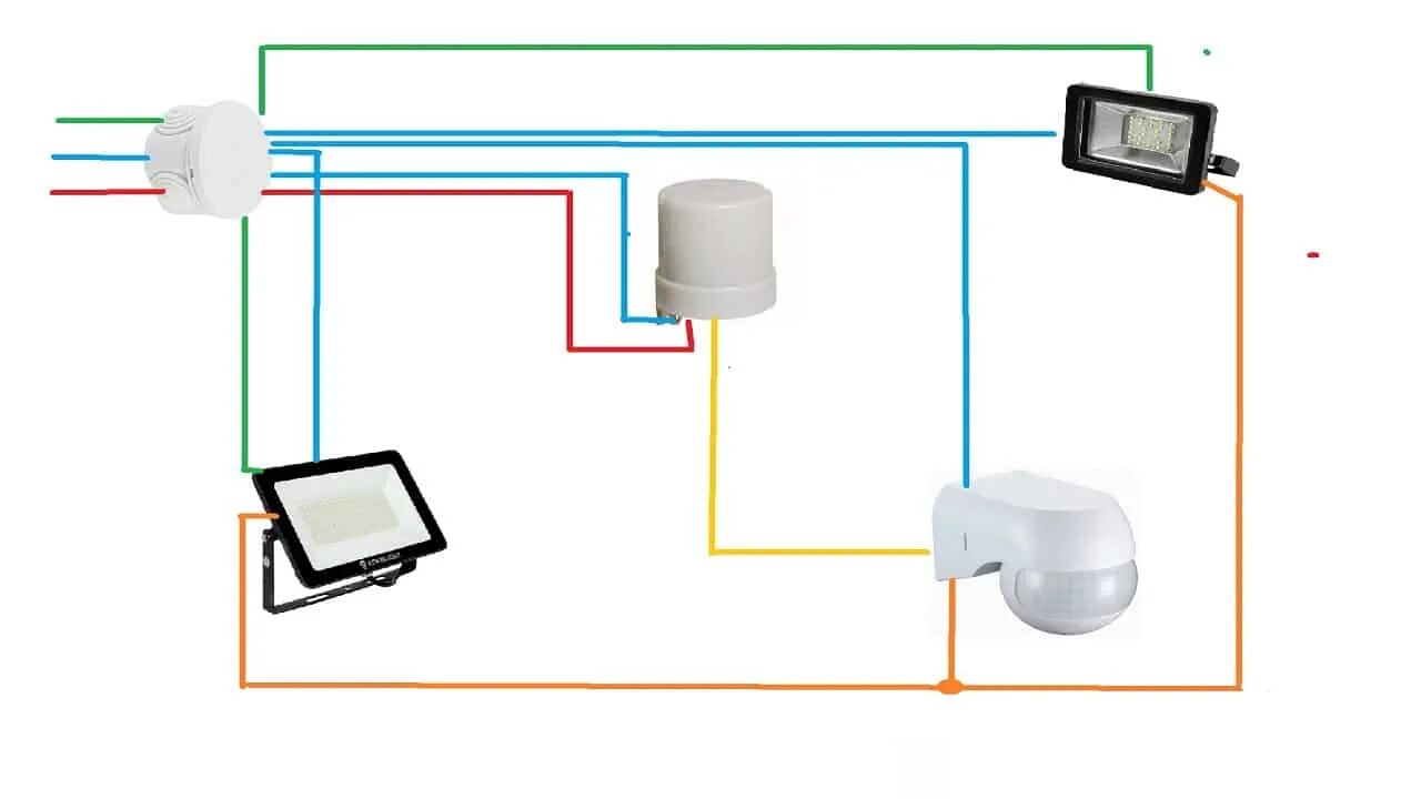 Подключение светильника через датчик света Как подключить фотореле для уличного освещения к фонарю