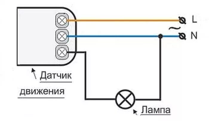 Подключение светильника с датчиком движения без выключателя Датчик движения для включения света: виды, выбор, схемы