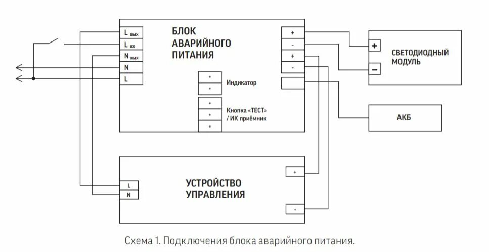 Подключение светильников аварийным блоком V1-EM-00540-10A01-2000508 блок аварийного питания EM-Utility Varton купить в Ека