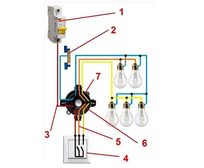 Подключение светильников от автомата до выключателя Картинки ПОДКЛЮЧЕНИЕ АВТОМАТОВ ОСВЕЩЕНИЯ