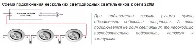 Подключение светодиодного светильника с двумя проводами Как соединяются диодные лампочки с электрической сетью?