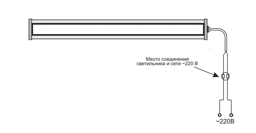 Подключение светодиодного светильника с двумя проводами Как подключить линейный светодиодный светильник