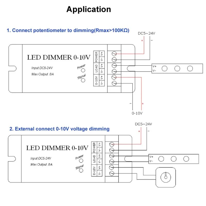 Подключение светодиодной ленты через диммер Input DC 5V 12V 24V Led Dimmer for Led Lamps 12 V Led Dimmer for Led Strip Light