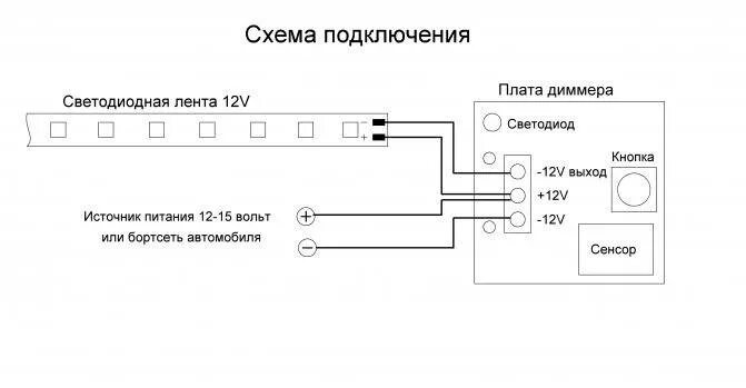 Подключение светодиодной ленты через диммер схема подключения Как подключить диммер: схемы + инструктаж по подключению своими руками. Подключе