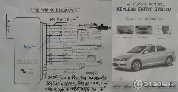 Подключение центрального замка keyless entry Отзыв о Центральный замок Keyless Entry System Нормально работает при грамотном 