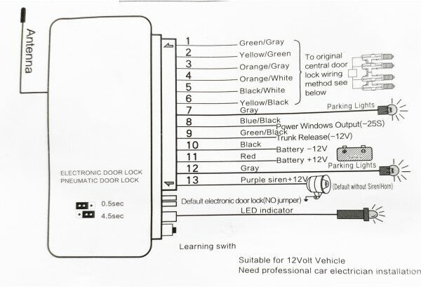 Подключение центрального замка keyless entry system Центральный замок с дистанционным управлением #6499 - купить в интернет-магазине