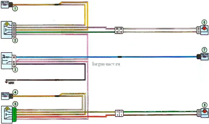 Подключение центрального замка на ларгус Электросхема передних и задних электростеклоподъёмников Lada Largus / Лада Ларгу
