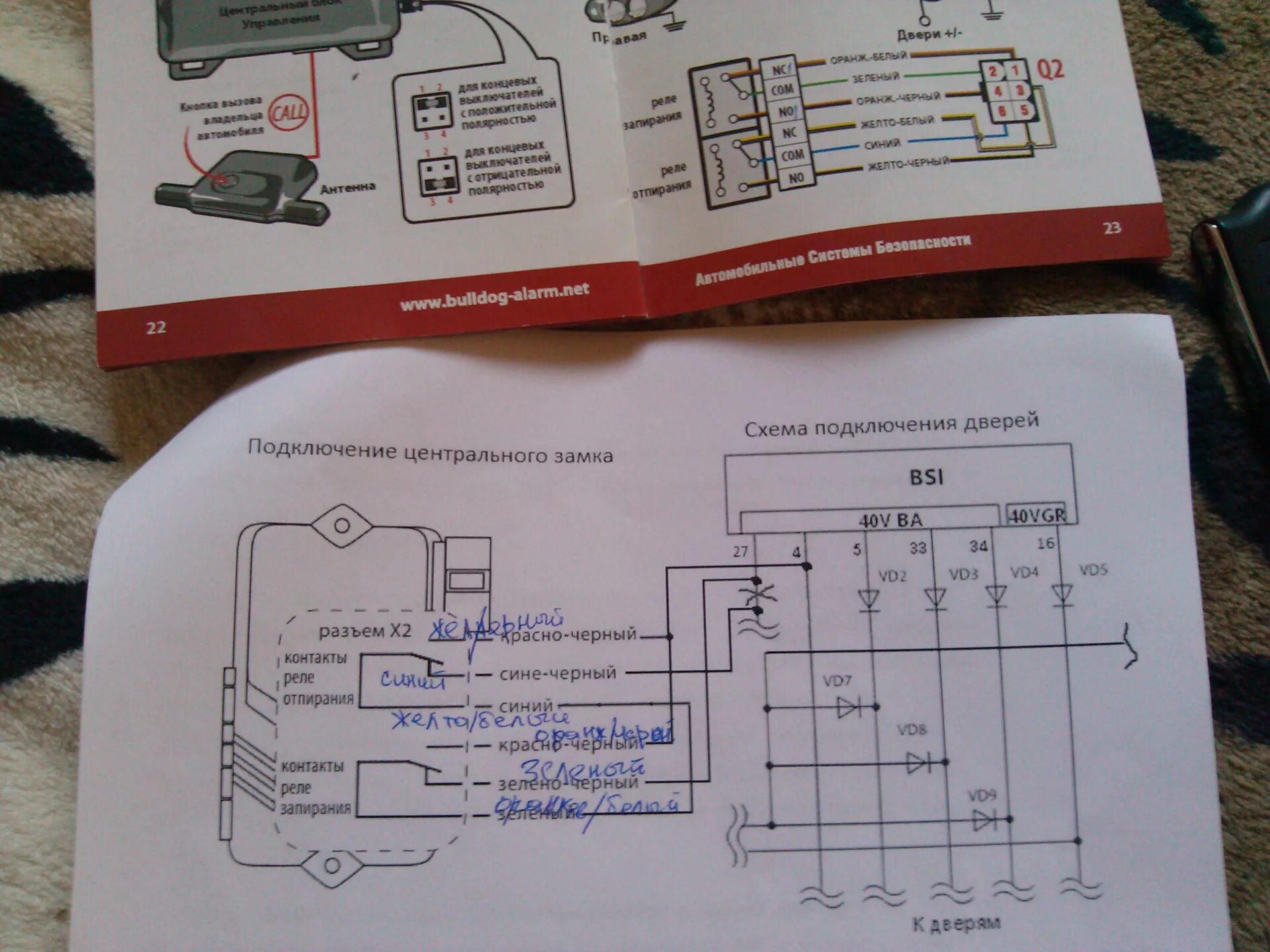 Подключение центрального замка с алиэкспресс Автосигнализация Bulldog B-21 Hivision - Peugeot 307 SW, 2 л, 2004 года электрон