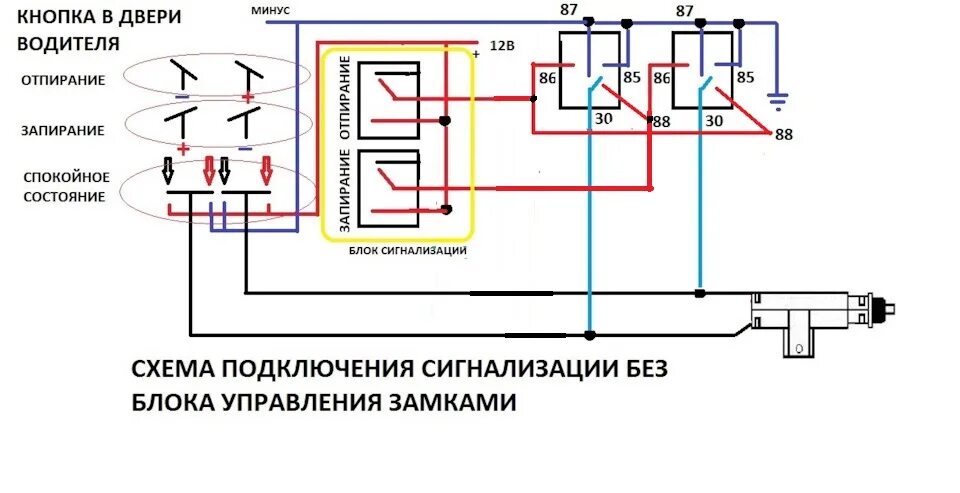 Подключение центрального замка toyota Подключение сигнализации, точки подключения Часть-2.(Управление замками, без бло