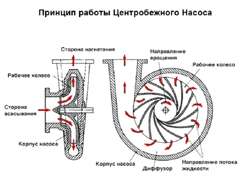 Подключение центробежного насоса Чертеж центробежного насоса, особенности агрегата