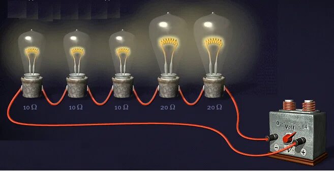 Подключение цепи лампочек Өткiзгiштердi тiзбектей жалғауды зерделеу" - физика, уроки