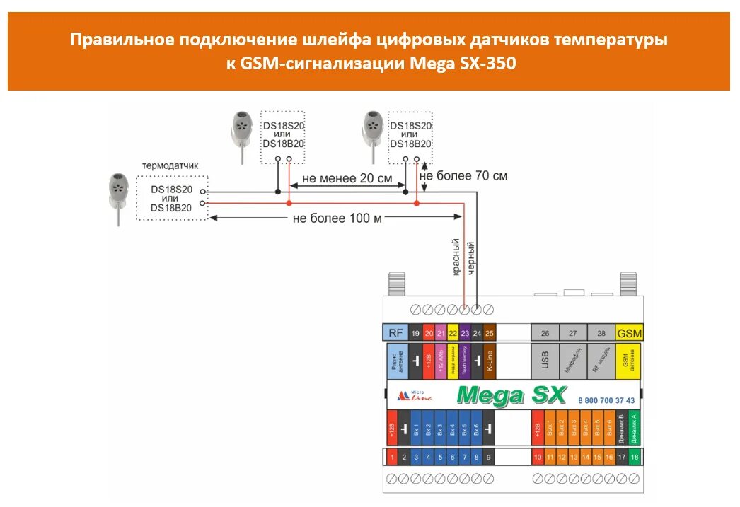 Подключение цифровых датчиков Подключение цифровых датчиков температуры - microline