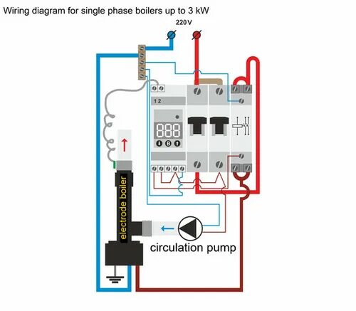 Подключение циркуляционный насос для отопления к электросети Control box for single-phase boilers 2 kW and 3 kW