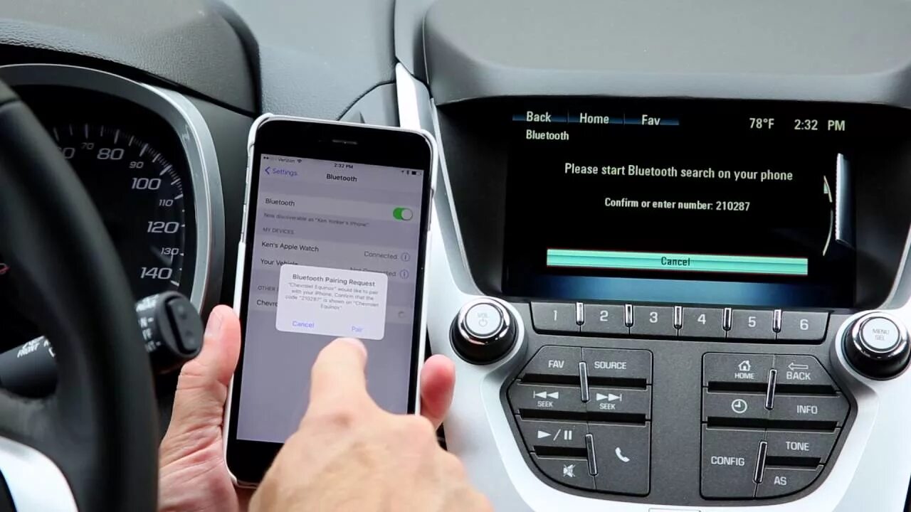 Подключение телефона через андроид авто How to Pair iPhone Bluetooth with Chevy Equinox MyLink - YouTube