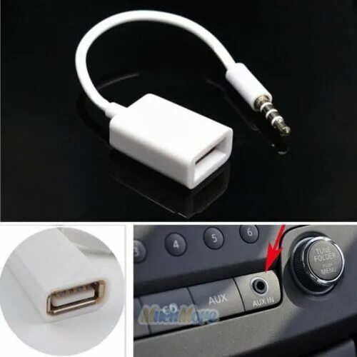 Подключение телефона через аукс 1x Car SUV MP3 3.5mm Male AUX Audio Plug Jack To USB 2.0 Female Converter Cable 