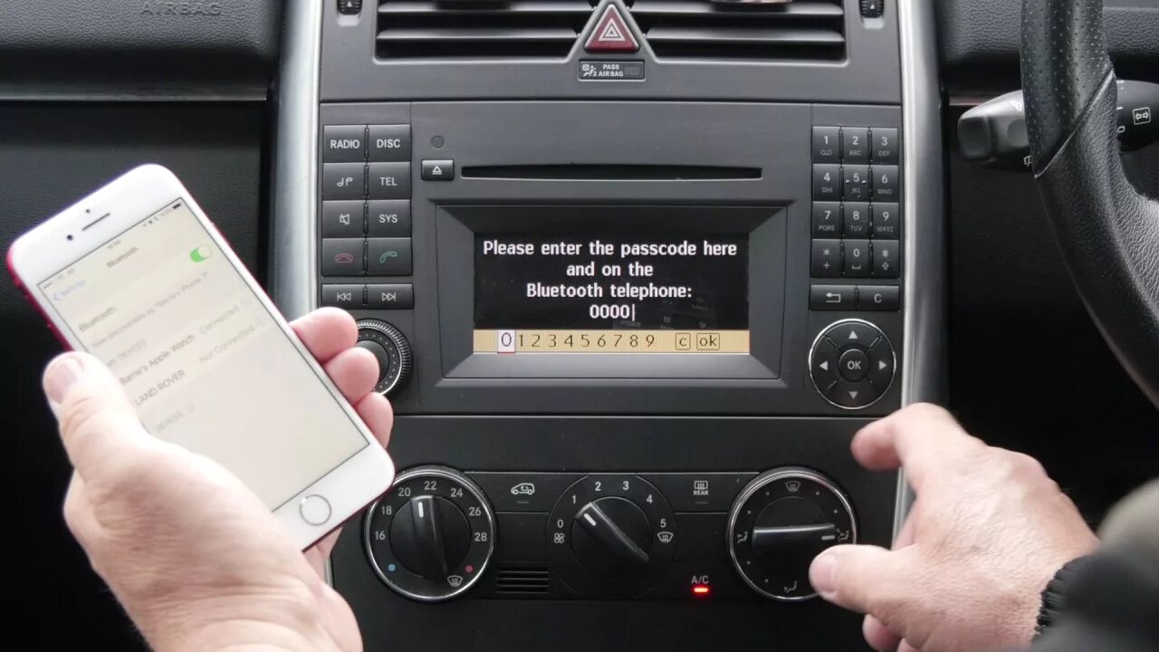 Подключение телефона через радио How to pair a phone to the bluetooth system in a Mercedes Benz B Class 2 0 B180 