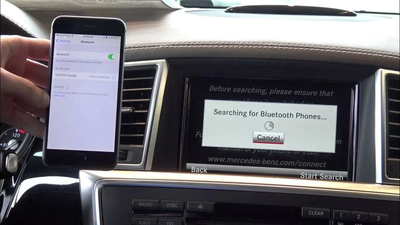 Подключение телефона к автомобилю How to Pair an iPhone to a Mercedes Benz via Bluetooth - YouTube