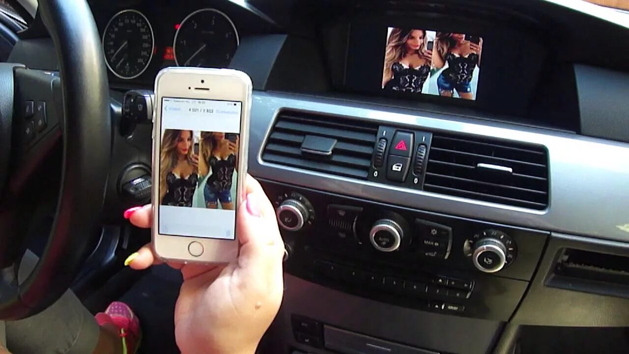 Подключение телефона к бмв BMW E60 E90 F10 Iphone WIFI Airplay , Miracast telefon tükrözés a gyári kijelzőr