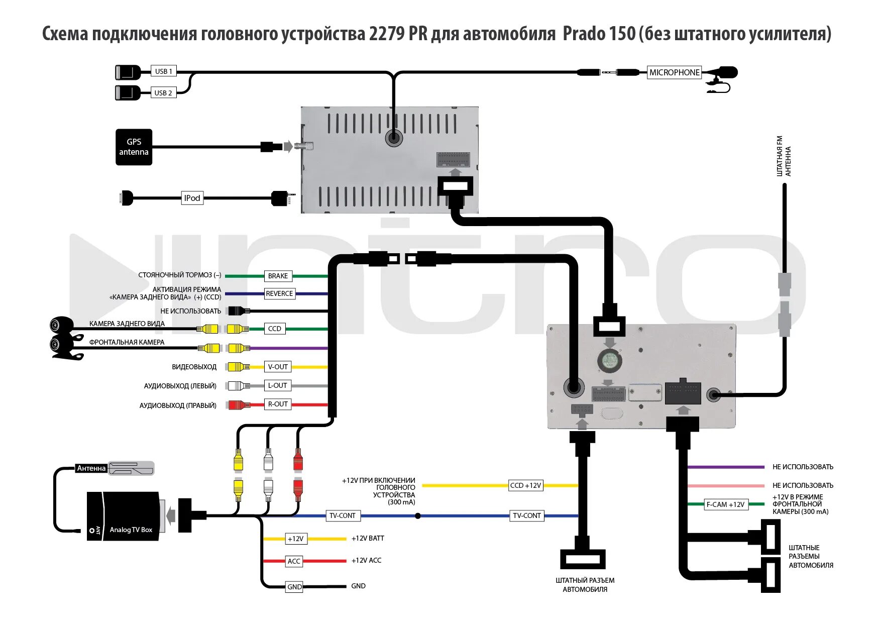 Подключение телефона к головному устройству Как подключить камеру заднего вида к штатной магнитоле прадо 120 - фото - АвтоМа