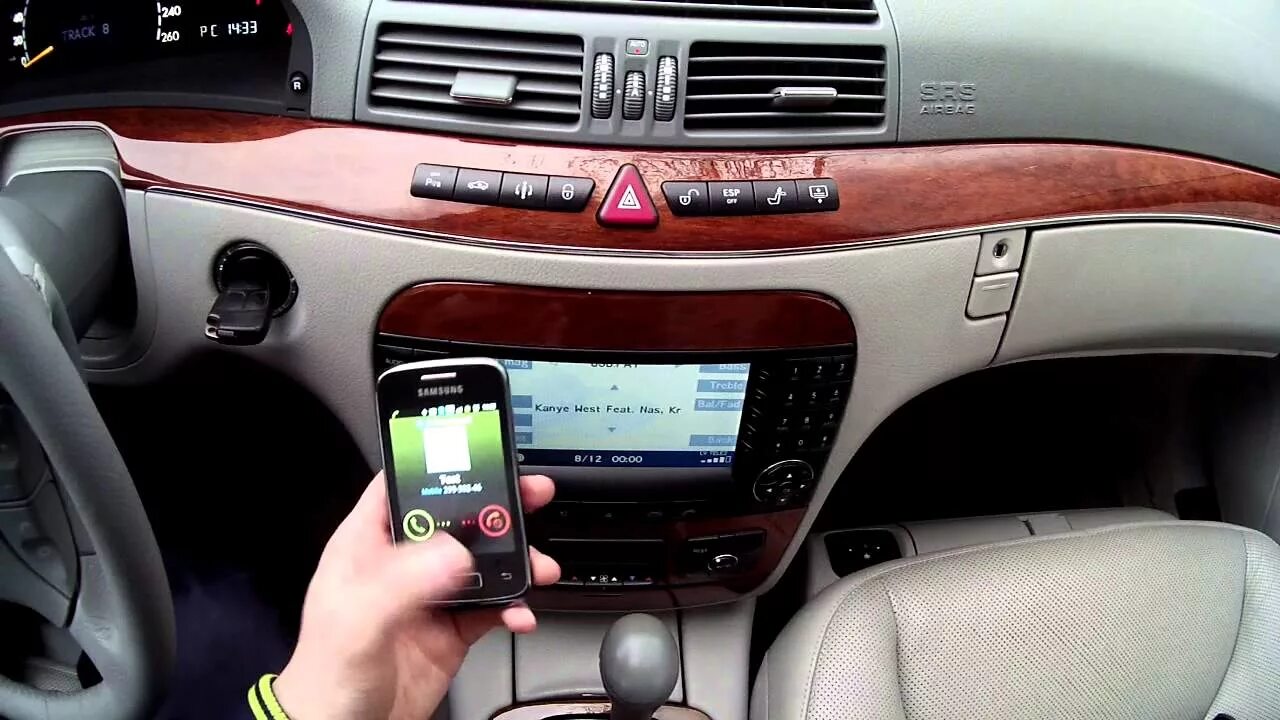 Подключение телефона к мерседес Dension Gateway 500S BT bluetooth phone integration on Mercedes-Benz S-class W22