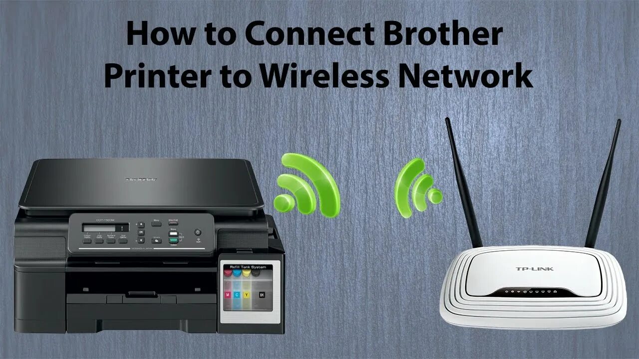 Подключение телефона к принтеру через wifi Brother DCP T500W Wifi Setup How to connect Printer to Wireless Network - YouTub