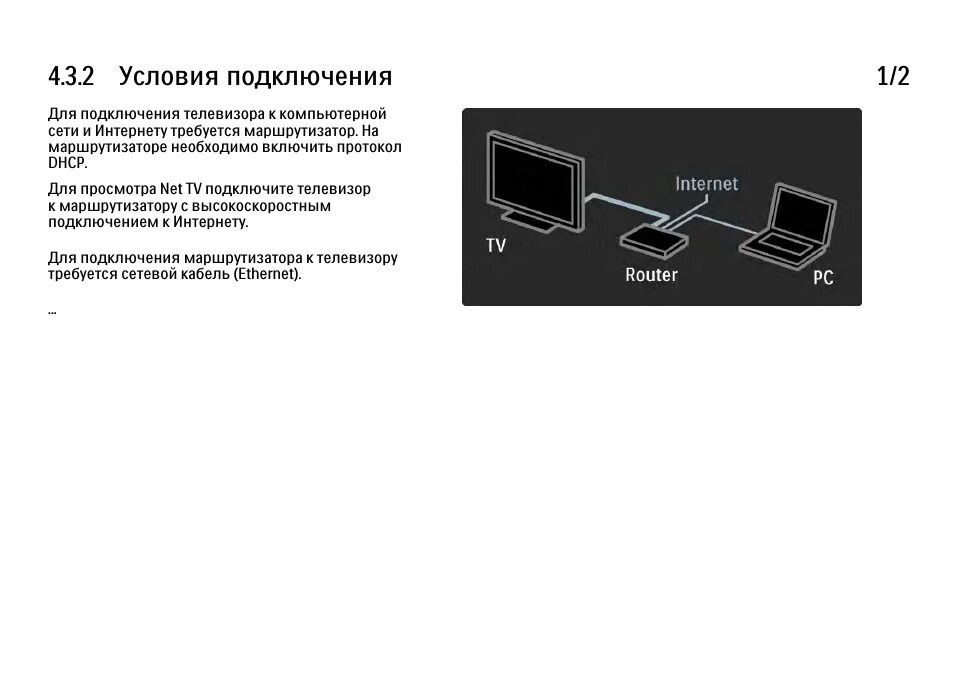 Подключение телефона к телевизору philips 2 условия подключения, 2 условия подключения 1/2 Инструкция по эксплуатации Phil