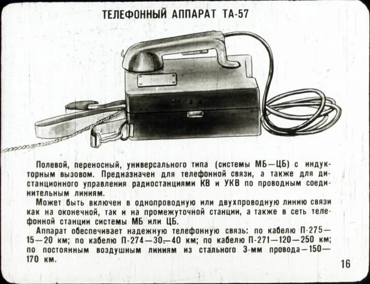 Подключение телефона та 57 Смотреть диафильм Телефонная аппаратура и полевые линии связи