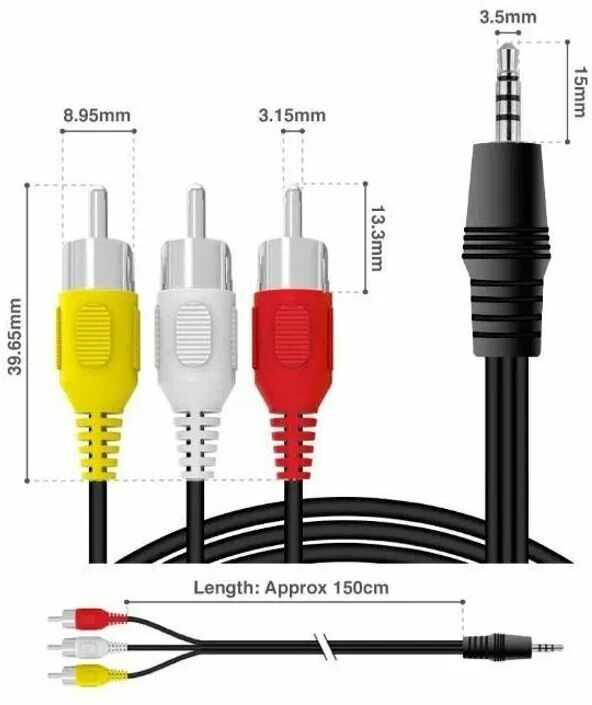 Подключение телефона тюльпанами 2хRCA (m) - Jack 3.5 (m) Тюльпан - купить в интернет-магазине по низкой цене на 