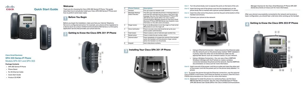 Подключение телефонов cisco Cisco SPA301 1 Line IP Phone Quick Start Guide Manualzz