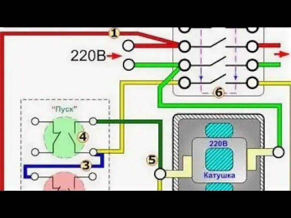 Подключение тельфера 220 схема через кнопочный пост цепь пуск стоп для контактора √ pusk stop circuit for contactor √ kontaktor uchu