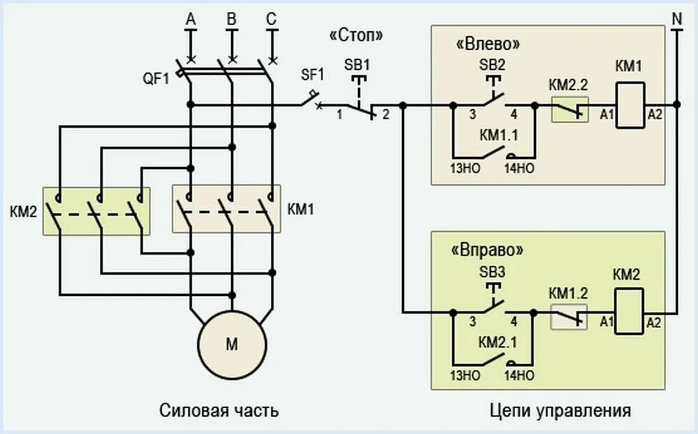 Подключение тельфера 220 схема через кнопочный пост Реверсивный пускатель с механической блокировкой фото - DelaDom.ru