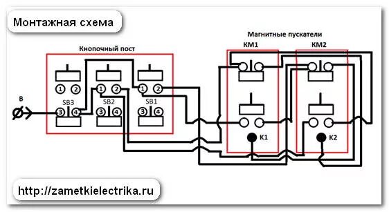 Подключение тельфера 220 схема через кнопочный пост Как выбрать магнитный пускатель и автоматический выключатель для управления и за