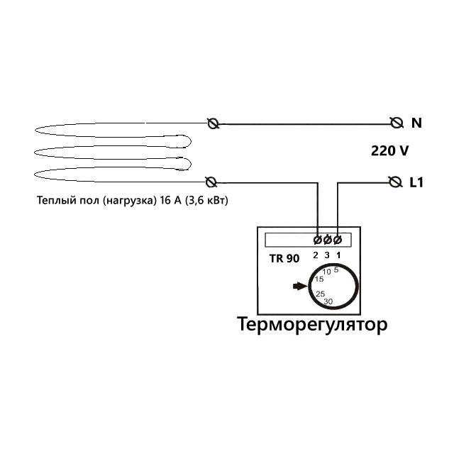 Подключение тэн через терморегулятор Терморегулятор TR 90