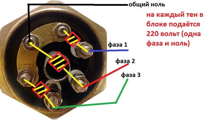 Соединение ТЭН по схемам звезда и треугольник