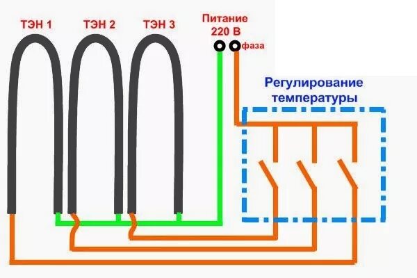 Подключение тэна 3 квт Подключение тэна