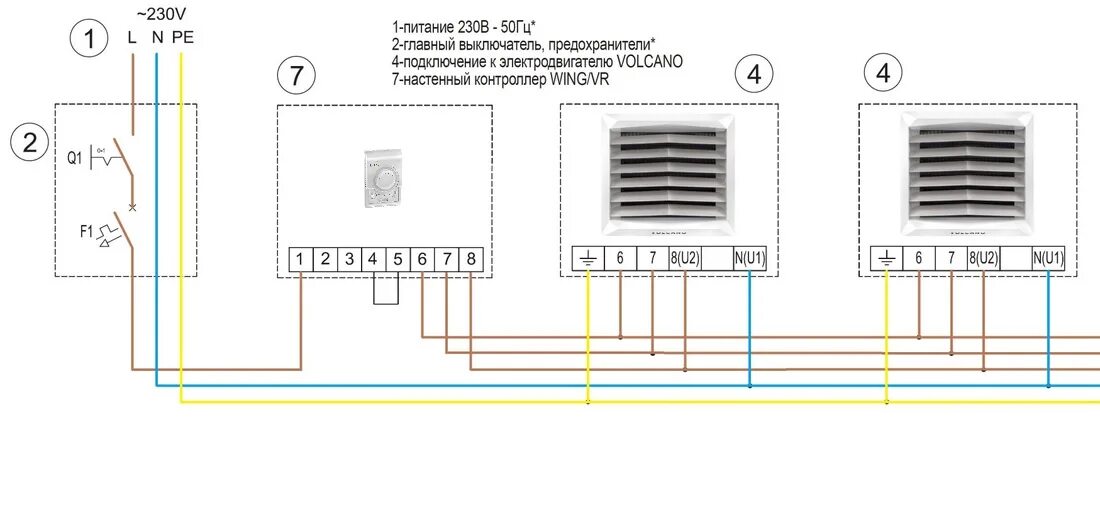 Подключение тепла к сети Настенный регулятор WING/VOLCANO купить в Москве в интернет-магазине КлиматМарке