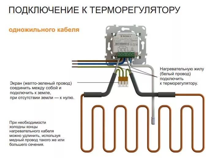 Подключение теплого кабеля ᐉ Одножильный нагревательный кабель * Купить теплый пол одножильный - Цена в Укр