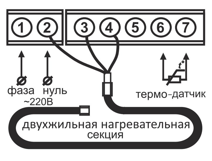 Подключение теплого пола двухжильного Как подключить терморегулятор